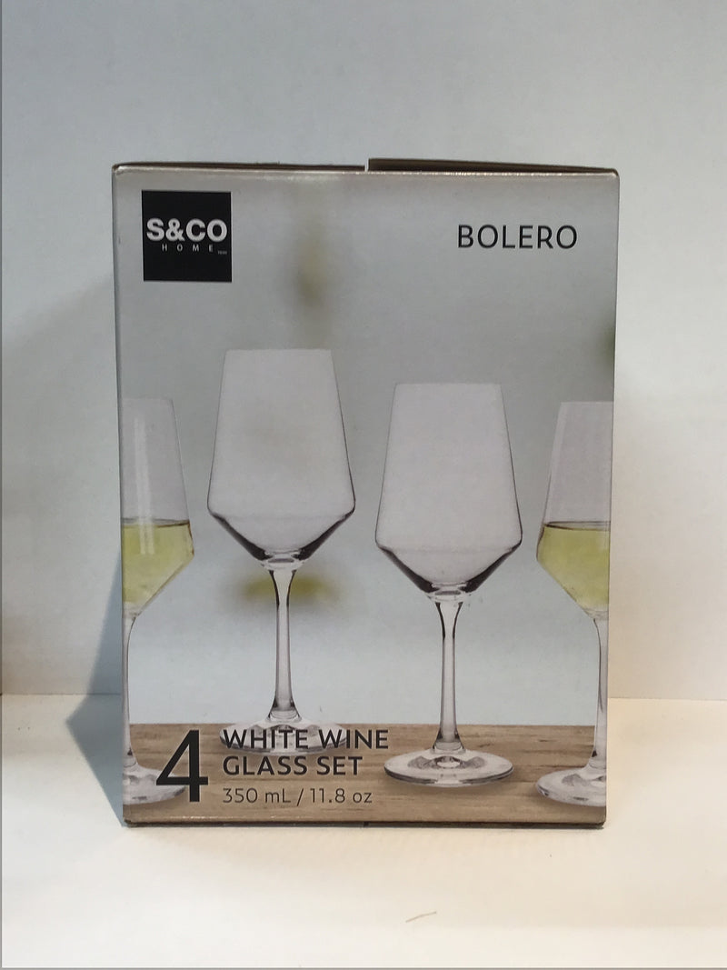 Bolero 4 Pack White Wine Glasses
