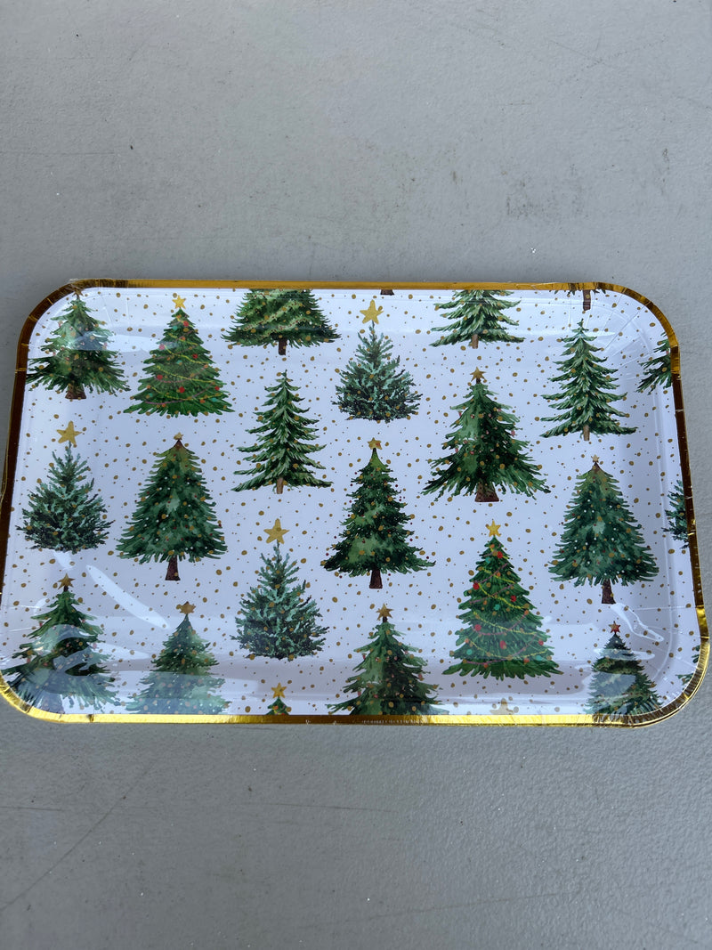 Confetti Trees Rectangular Paper Plates 8pc