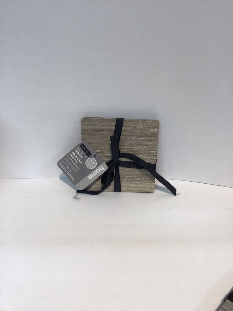 Coasters Set of 6-Faux Wood