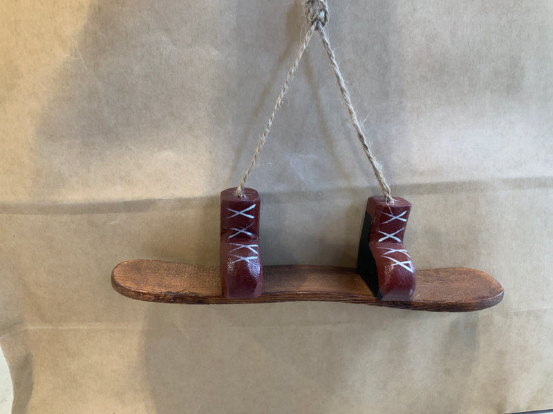 Wooden Snowboard Ornament