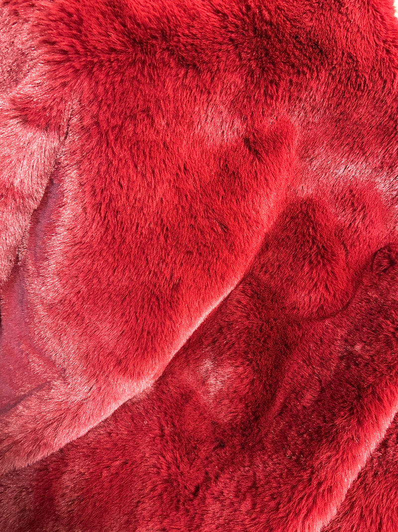 Burgundy Minky Faux Fur Blanket