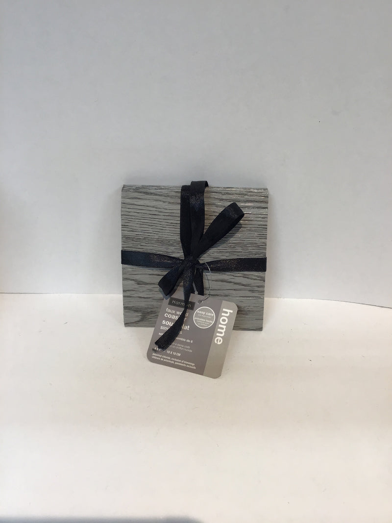 Coasters Set of 6-Faux Wood