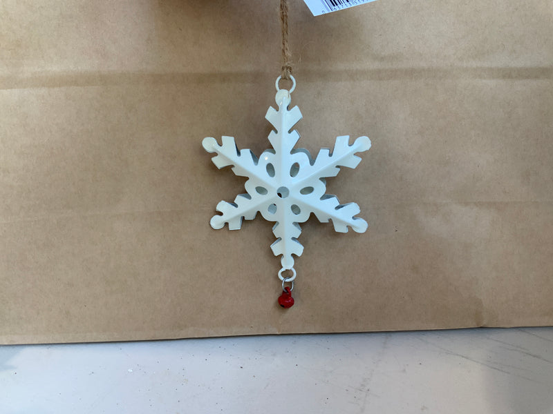 White Metal Snowflake Ornament