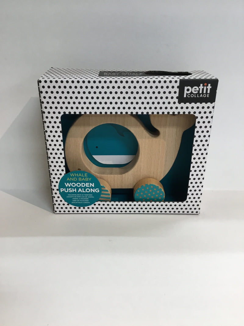 Whale and Baby Wooden Pull Along