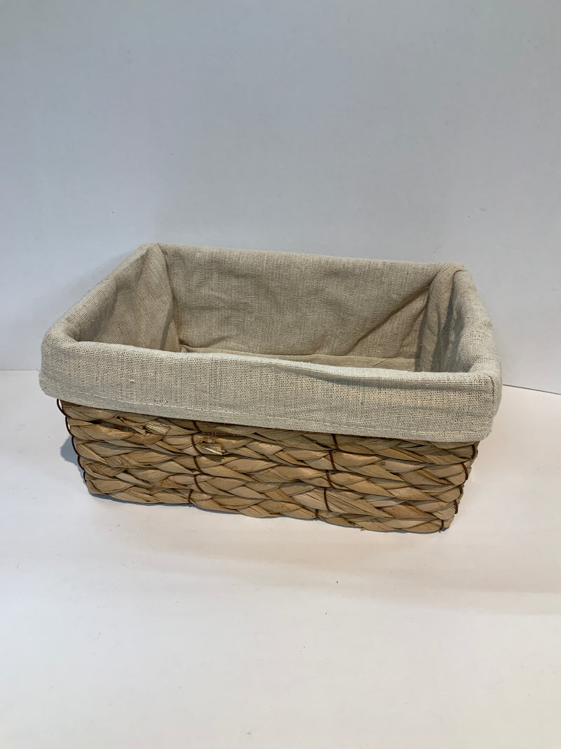 Woven Lined Rectangular Basket