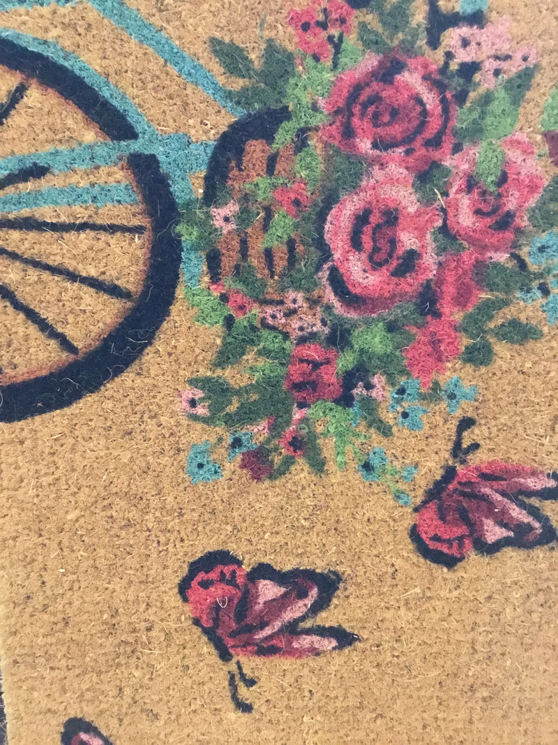 Coir Mat Floral Bicycle