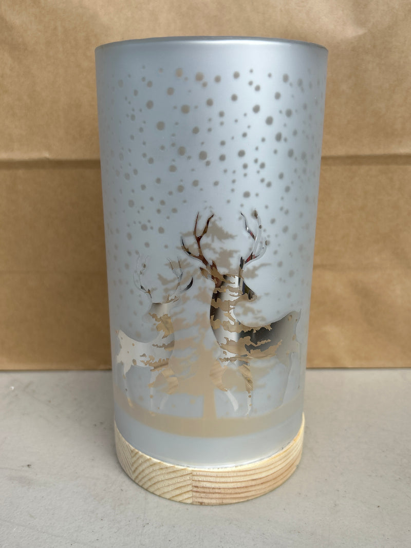 White LED Lantern w/Deer