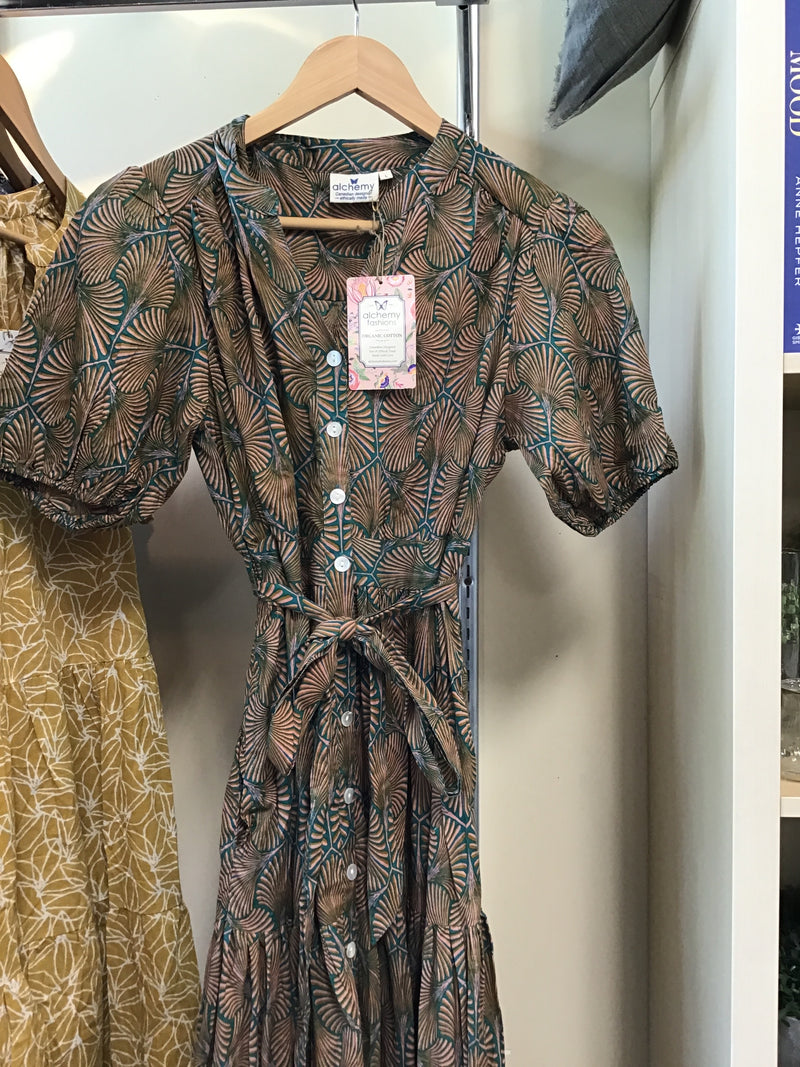 Alchemy Anya Dress Green And Pink Floral