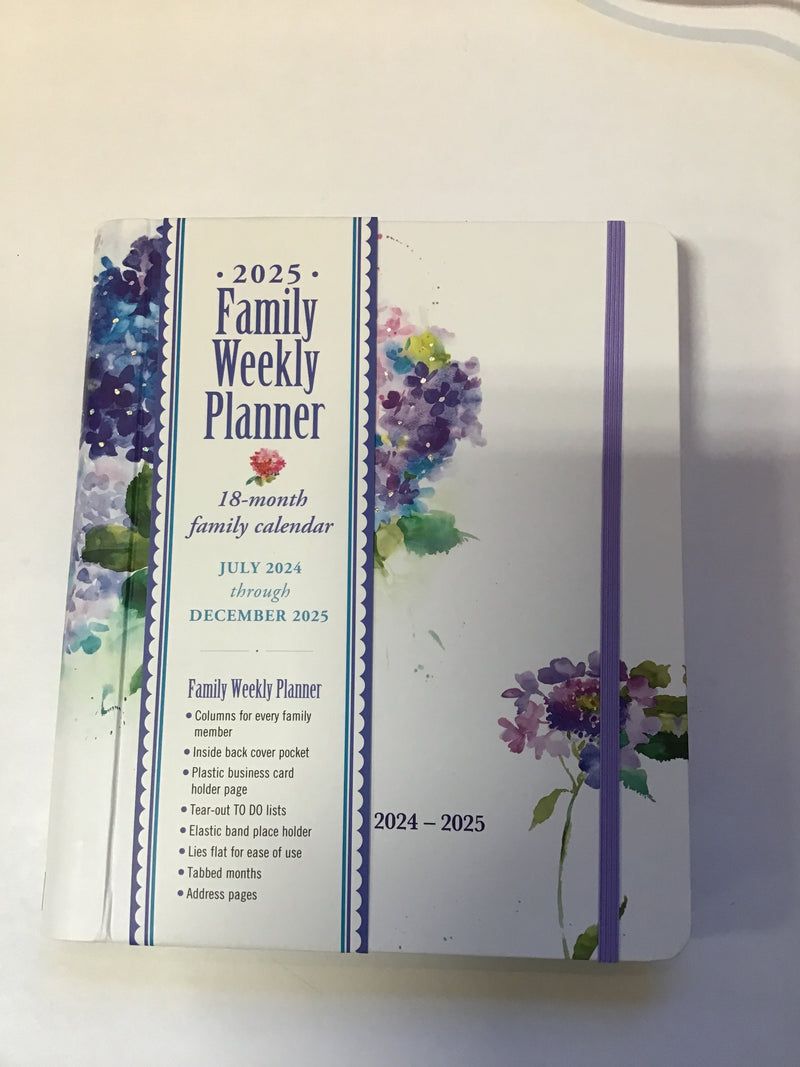 2025 Family Weekly Planner - Hydrangeas