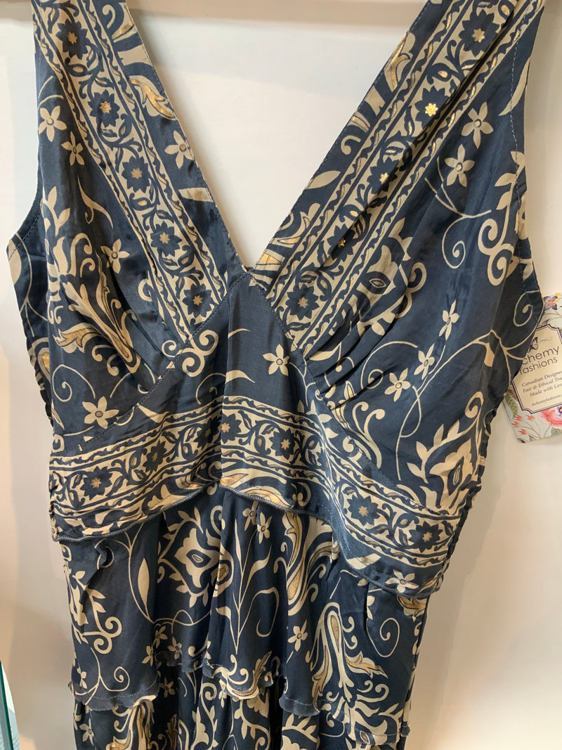 Carmen Dress Platinum Leaf