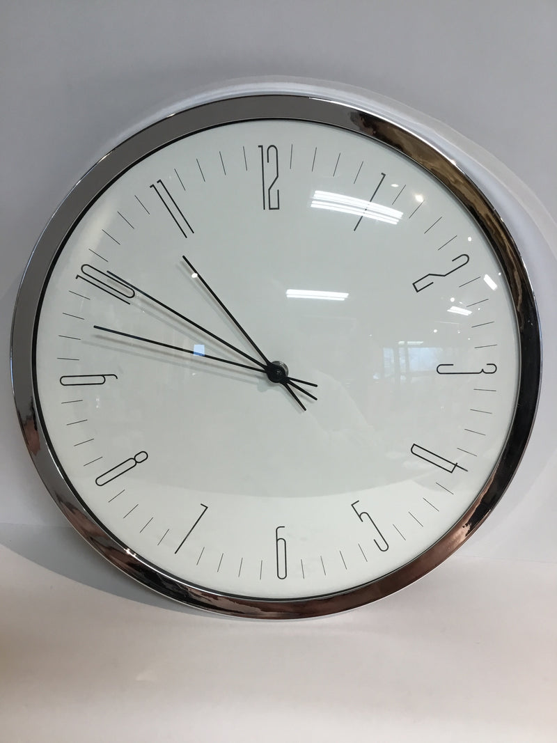Wall Clock Silver Frame