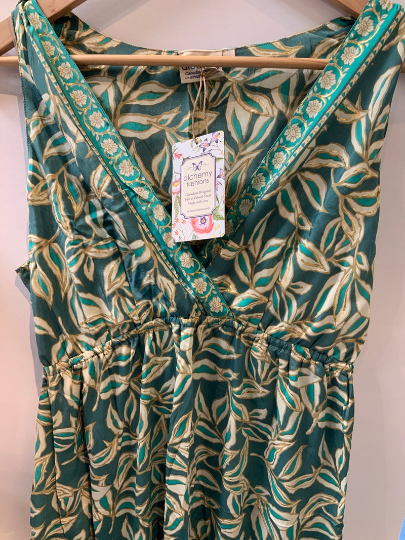 Ambrosia Dress Turquoise Leaf