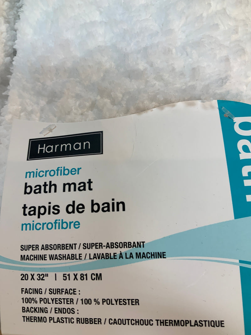 Bath Mat, luxury chenille, White