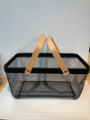 Black Wire Basket with Wooden Handle
