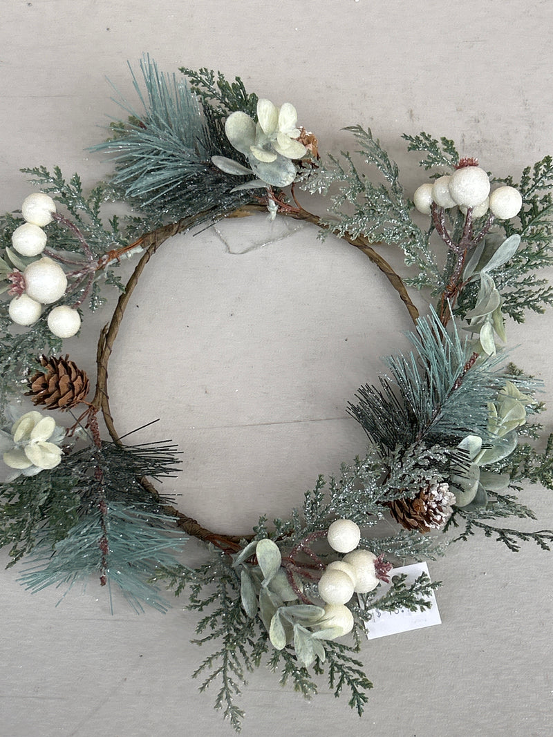 White Berry Candle Wreath