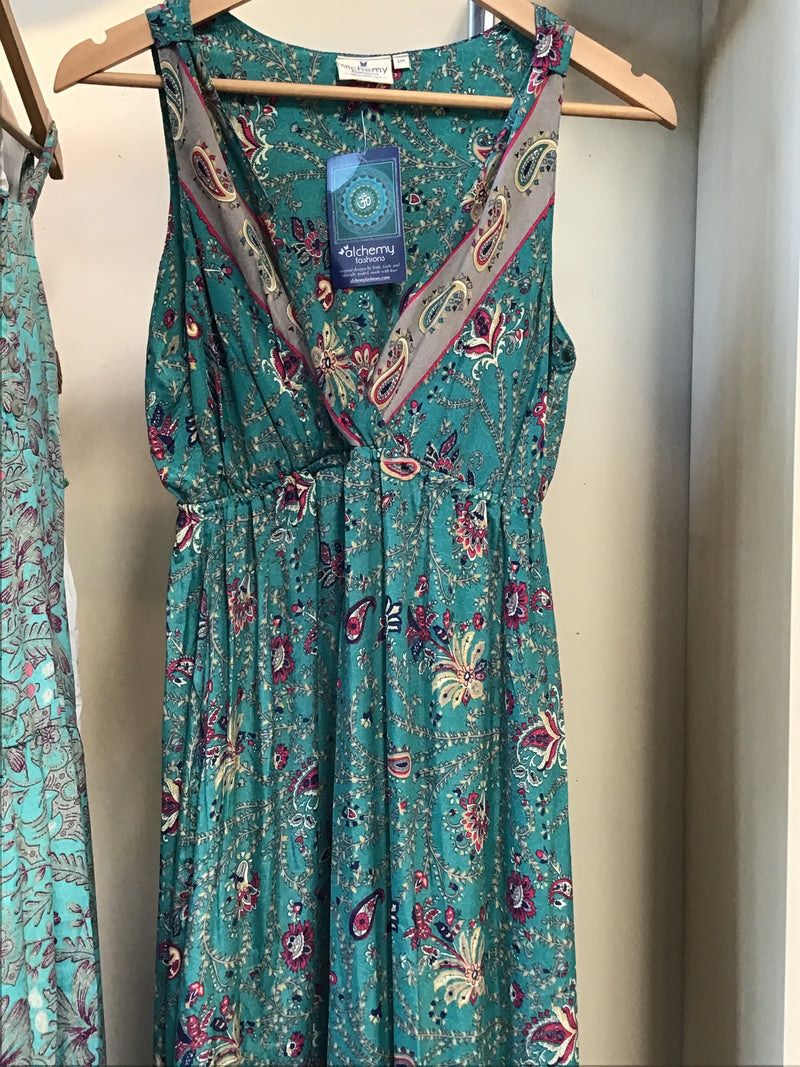 Alchemy Garden Dress Teal Floral
