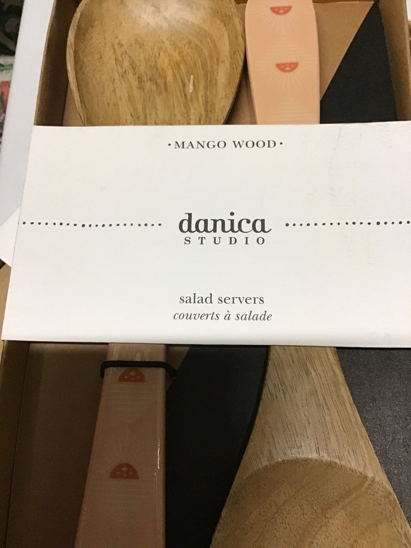 Mango Wood Salad Servers Set 2 Soleil