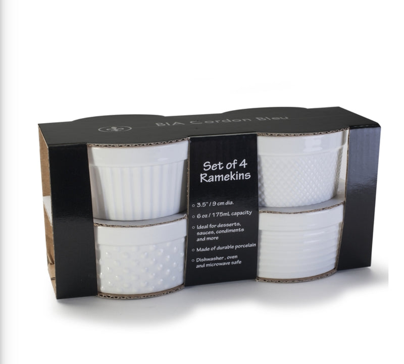 White Porcelain Ramekins Large s/4