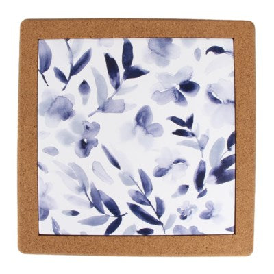 Watercolour Blue Floral Trivet
