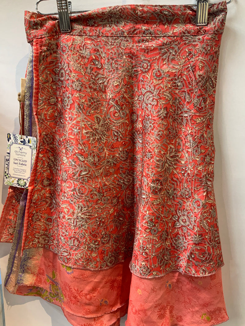 Upcycled Sari Wrap Skirt Assorted Prints
