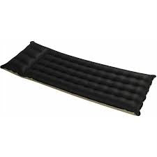 Black Fabric Camping Mat Blow Up