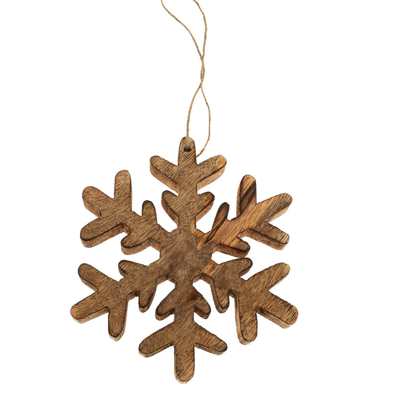 Wooden Snowflake Ornament - Natural