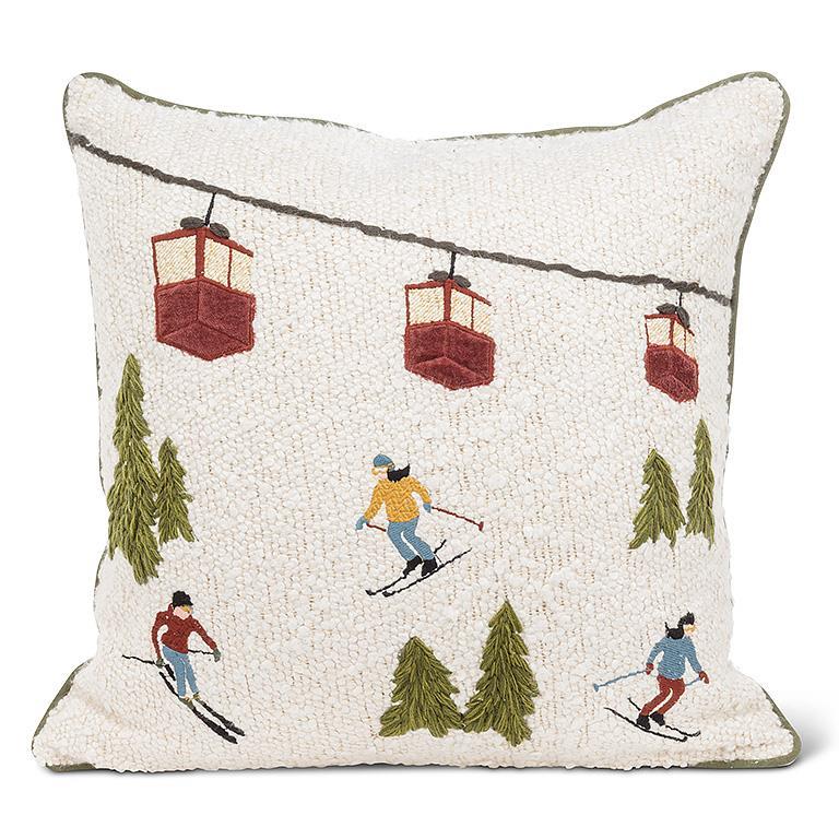 Christmas Skier Pillow