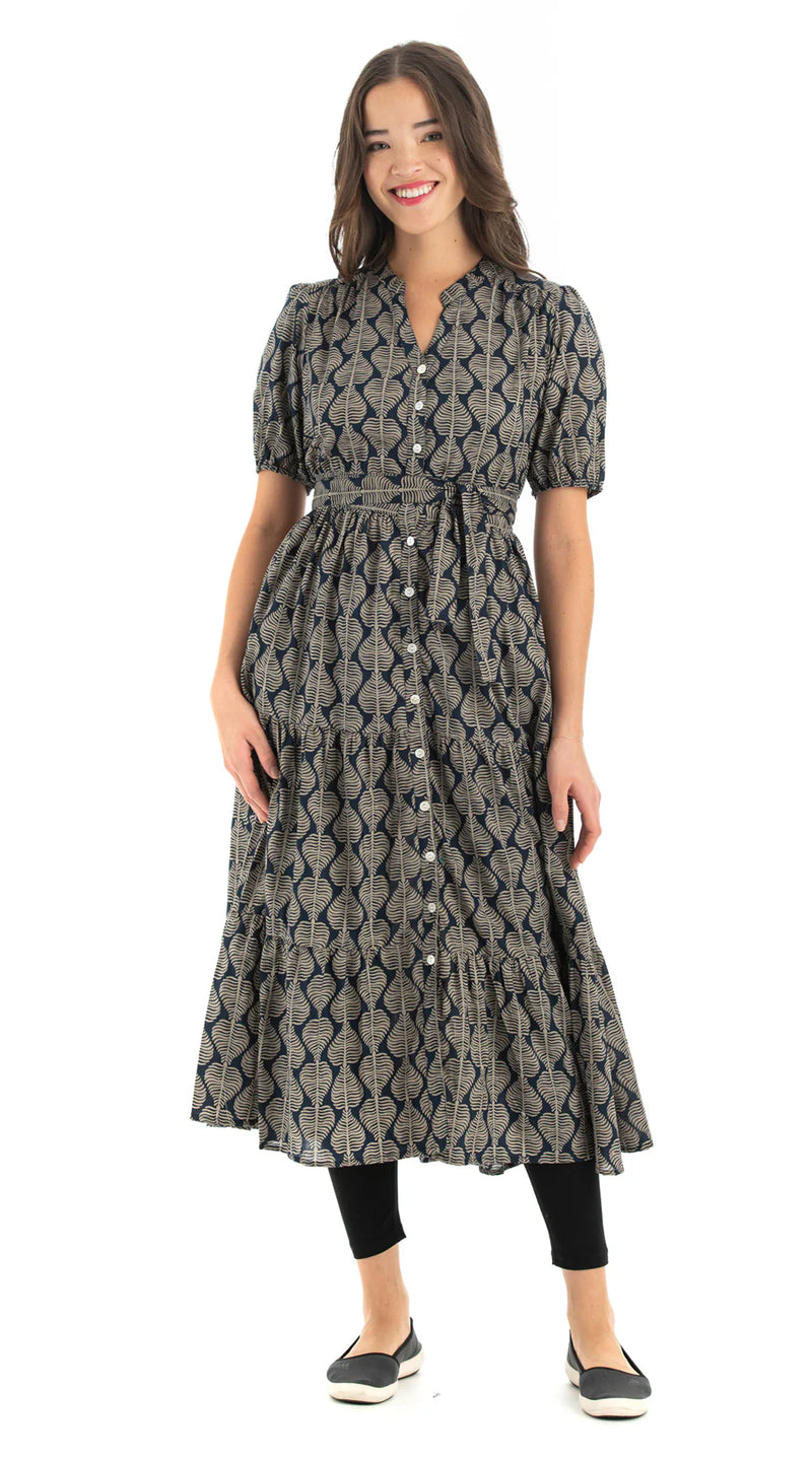 Alchemy Anya Dress Blue Leaf