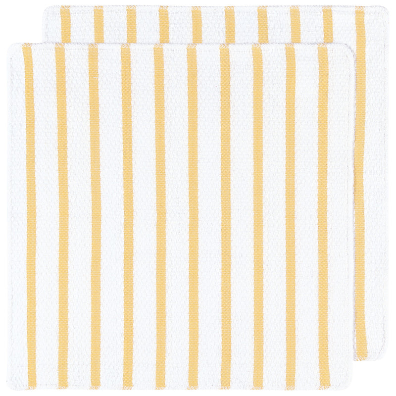 Basketweave Lemon Yellow Dishcloths Set of 2
