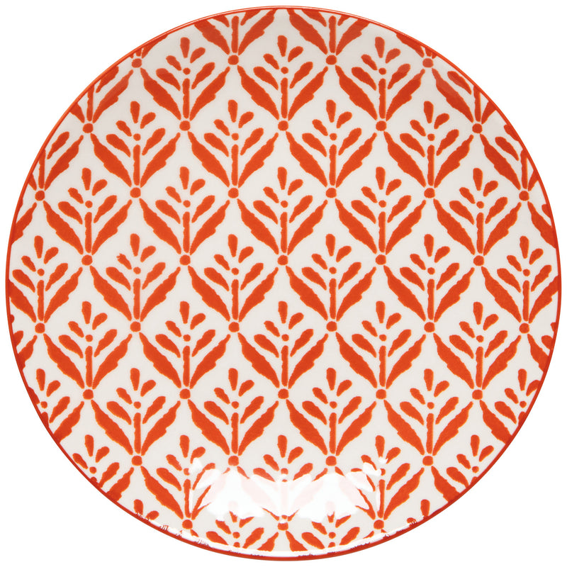 Copper Leaves Stamped Appetizer Plate 6 Inch