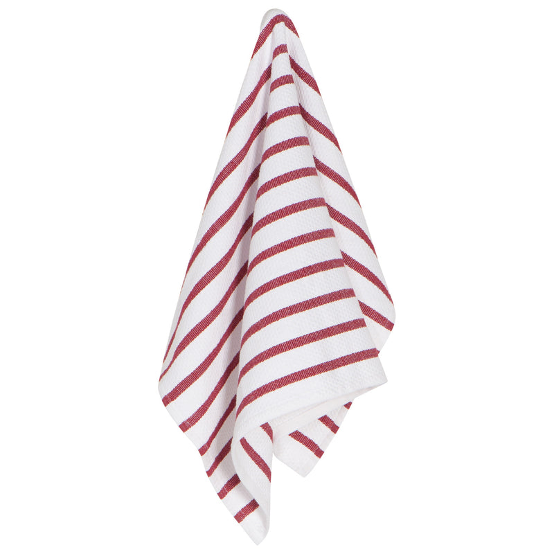 Basketweave Carmine Red Dishtowel