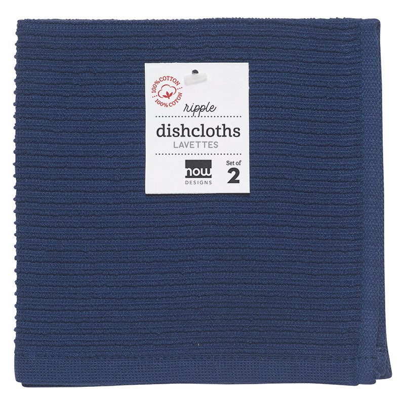 Set of 2 Ripple Dishcloths Indigo