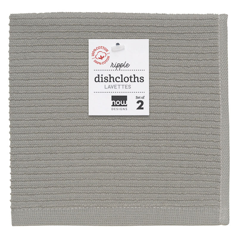 Set of 2 Ripple Dishcloths Gray