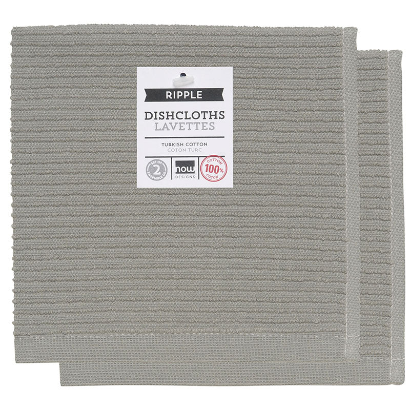 Set of 2 Ripple Dishcloths Gray