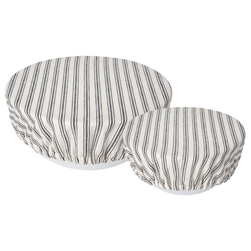 Set of 2 Bowl Covers Ticking Stripe