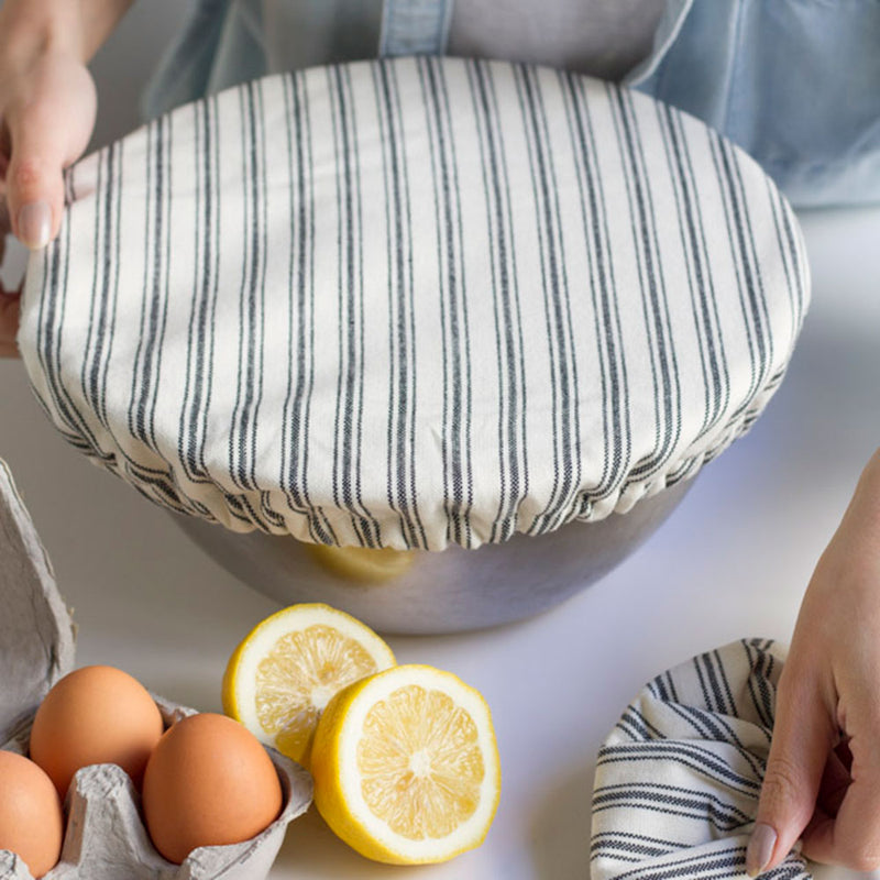 Set of 2 Bowl Covers Ticking Stripe