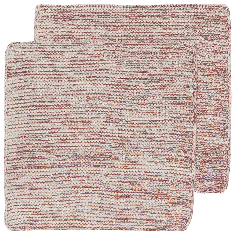Knit Heirloom Dishcloths - Set of 2 Wine