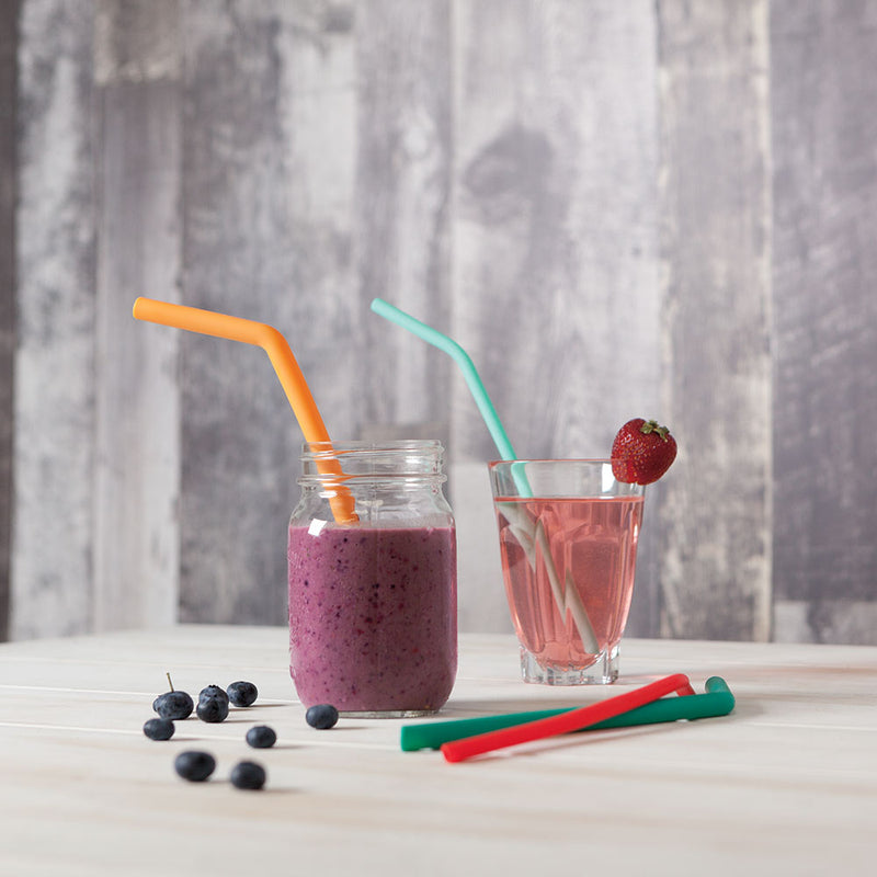 Set of 6 Silicone Smoothie Straws