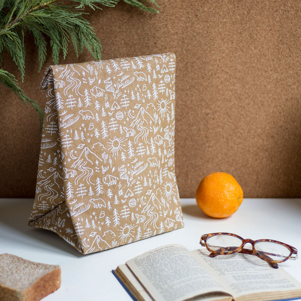 Lunch Bag Paper Stay Wild at desk