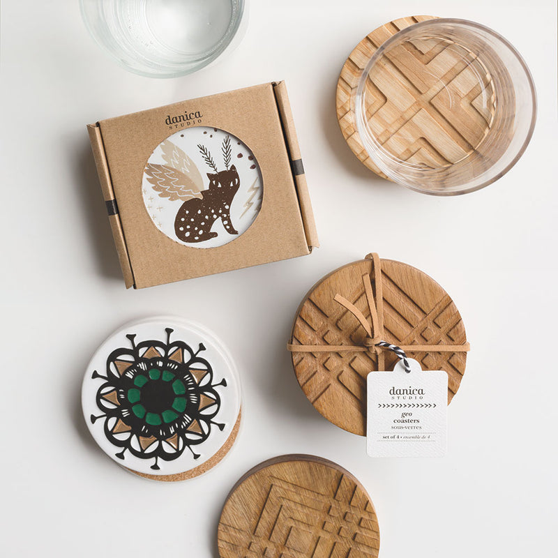 Set of 4 Facet Geo Coasters