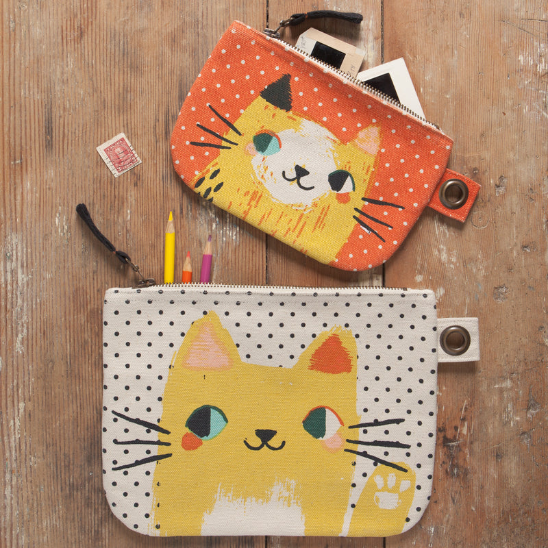 Danica Pouch with Zipper Large Cat Meow