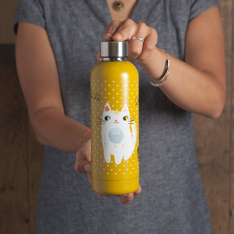 Danica Water Bottle Stainless Steel Cat Meow