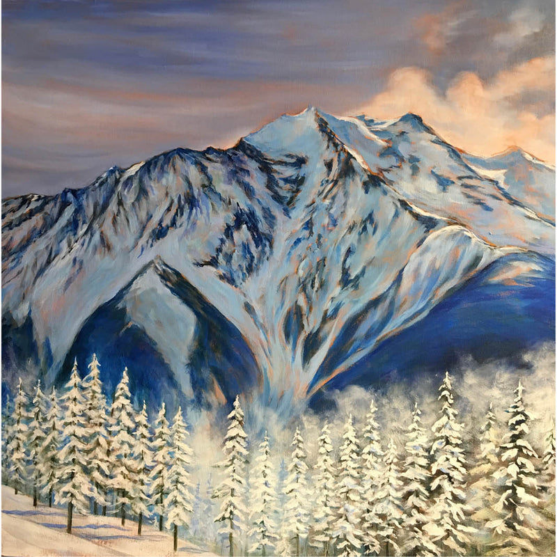 Mt. Currie Evening Glow - Karen Love Art Greeting Card