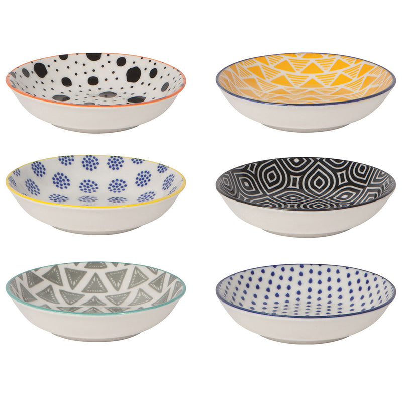 Pinch Bowl Set/6 Bits Dots Multi