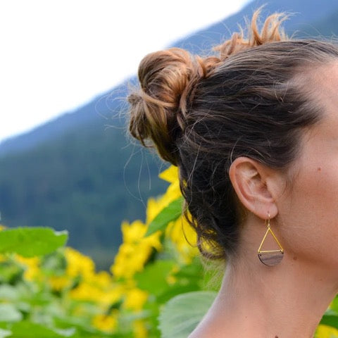 Mana Jewelry Walnut & Gold Earrings