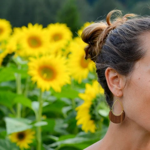 Woman wearing Makai Earrings - Gold