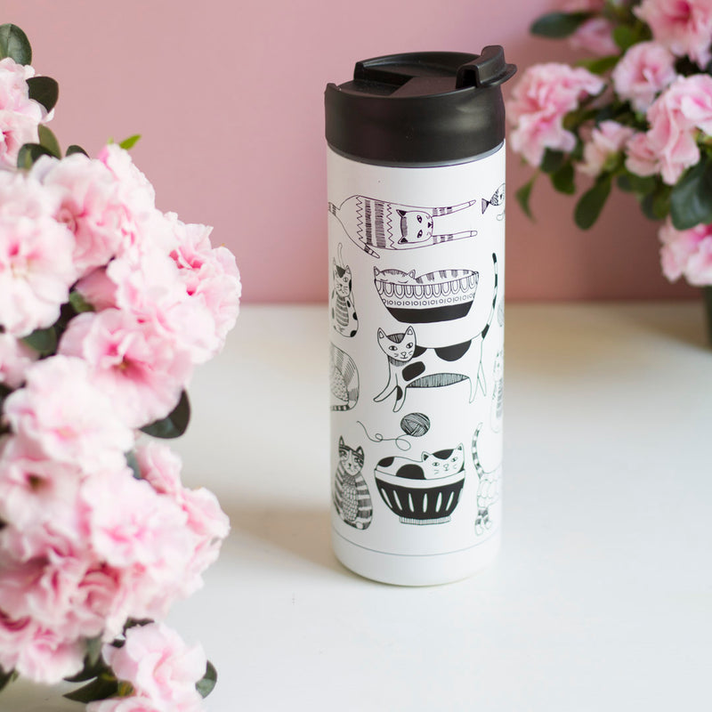 Danica Travel Mug Stainless Steel Cat Purr Party